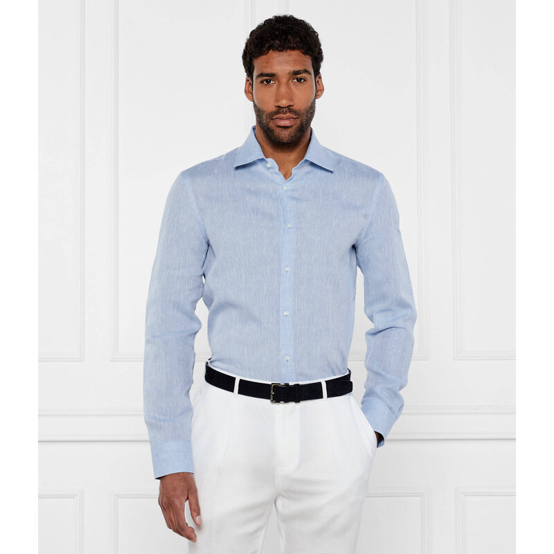 BOSS BLACK Lněná košile H-HANK-kent-C1-214 | Slim Fit