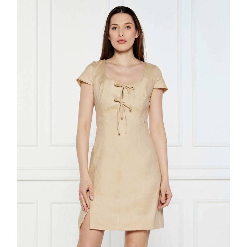 GUESS Lněná šaty ISABEAU