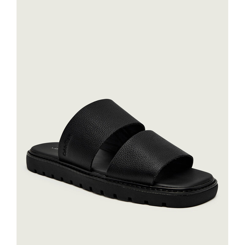 Calvin Klein Kožené pantofle SQ MOLDED DB