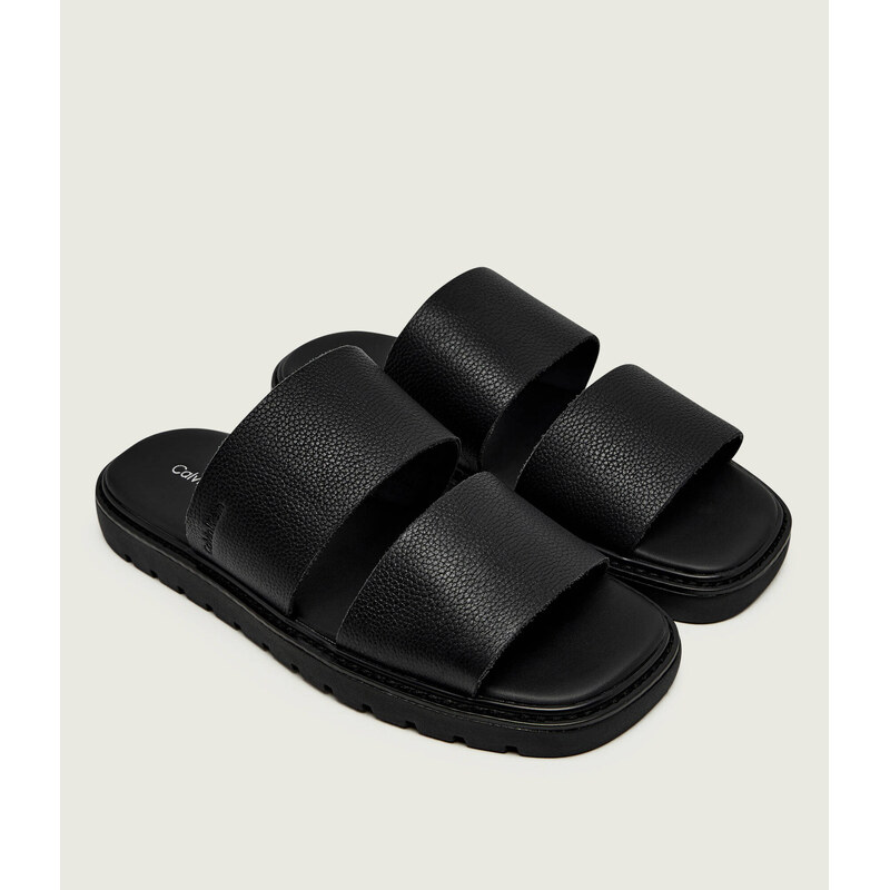Calvin Klein Kožené pantofle SQ MOLDED DB