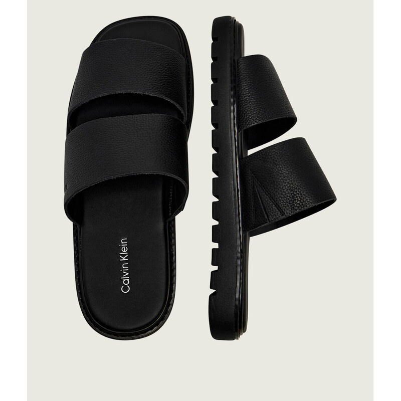 Calvin Klein Kožené pantofle SQ MOLDED DB