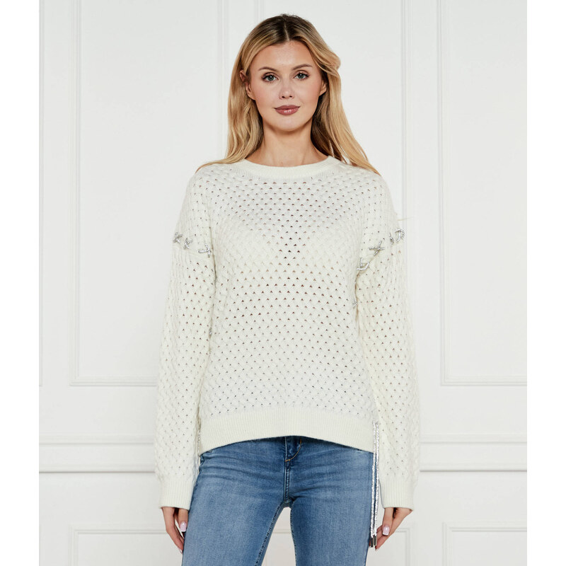 GUESS Svetr ELLISS | Relaxed fit | s příměsí vlny