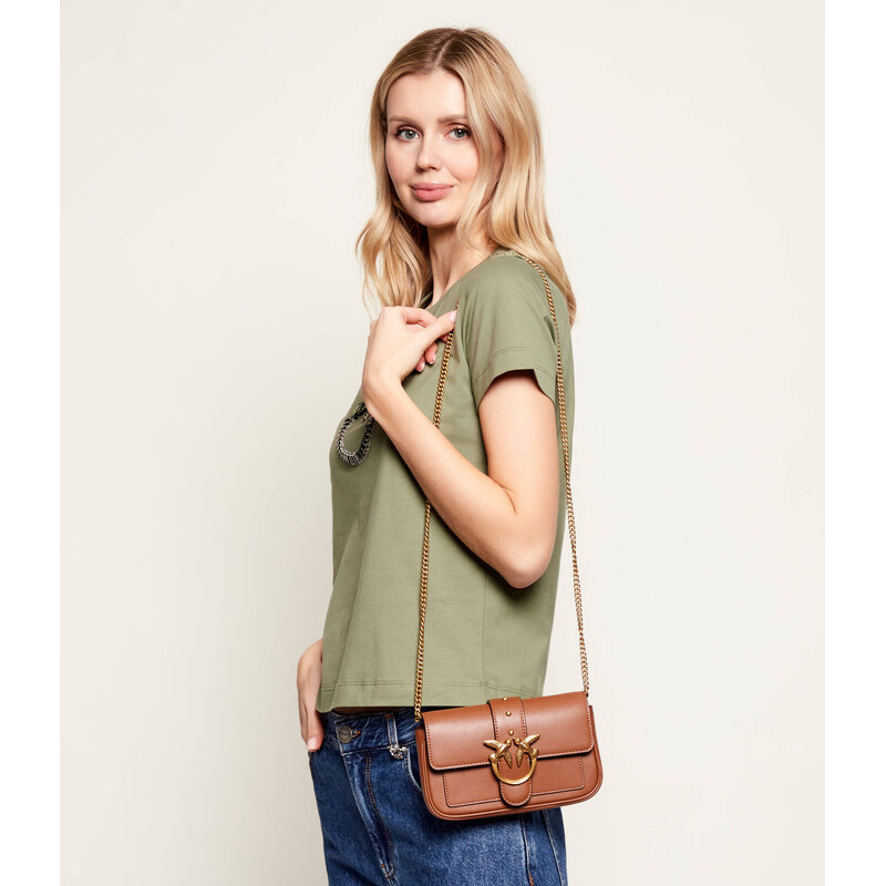 Pinko Kožená kabelka na rameno LOVE ONE POCKET
