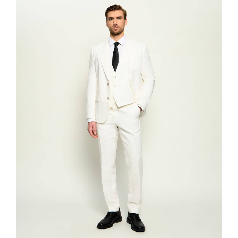 HUGO Oblek Henry/Getlin242V2X | Slim Fit přidáním lnu