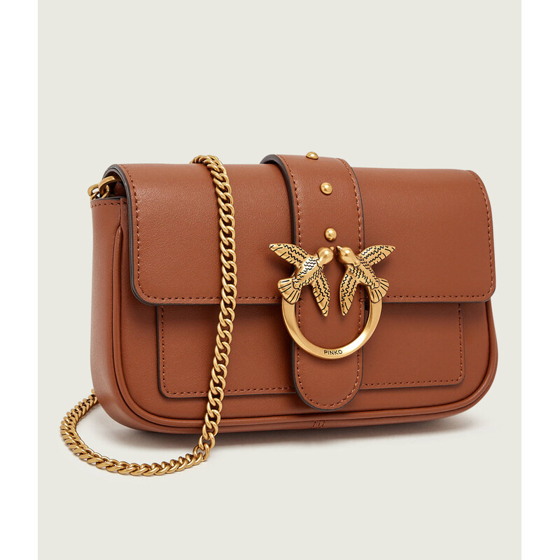 Pinko Kožená kabelka na rameno LOVE ONE POCKET