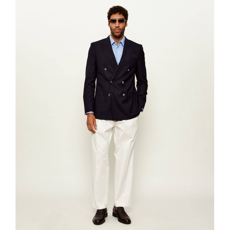 BOSS BLACK Vlněná sako H-Hutson-DB-261 | Slim Fit
