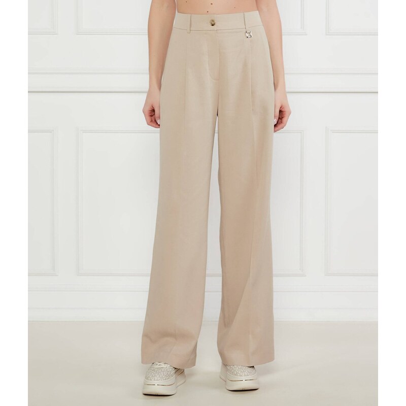 Joop! Kalhoty Polly | flare fit přidáním lnu