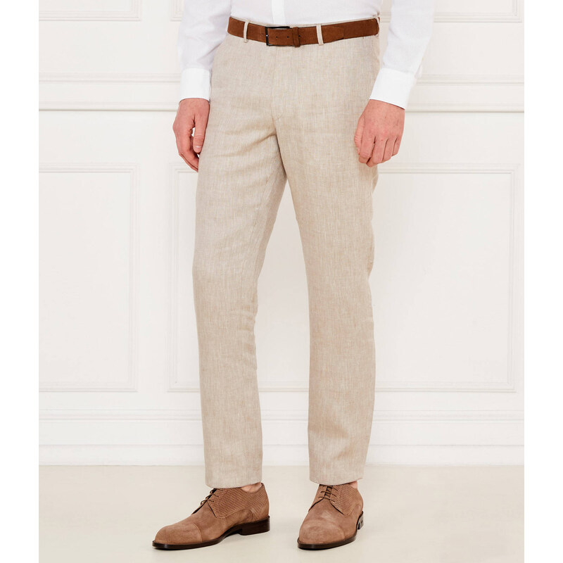 Oscar Jacobson Lněné kalhoty Denz | Slim Fit