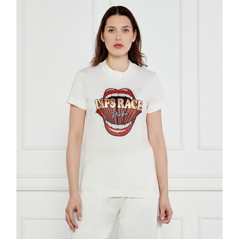 Pinko Tričko TRAPANI Lips Race | Regular Fit 104493502