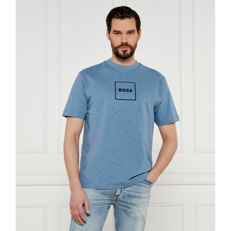 BOSS ORANGE Tričko | Regular Fit přidáním lnu