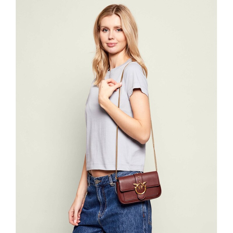 Pinko Kožená kabelka na rameno LOVE ONE POCKET