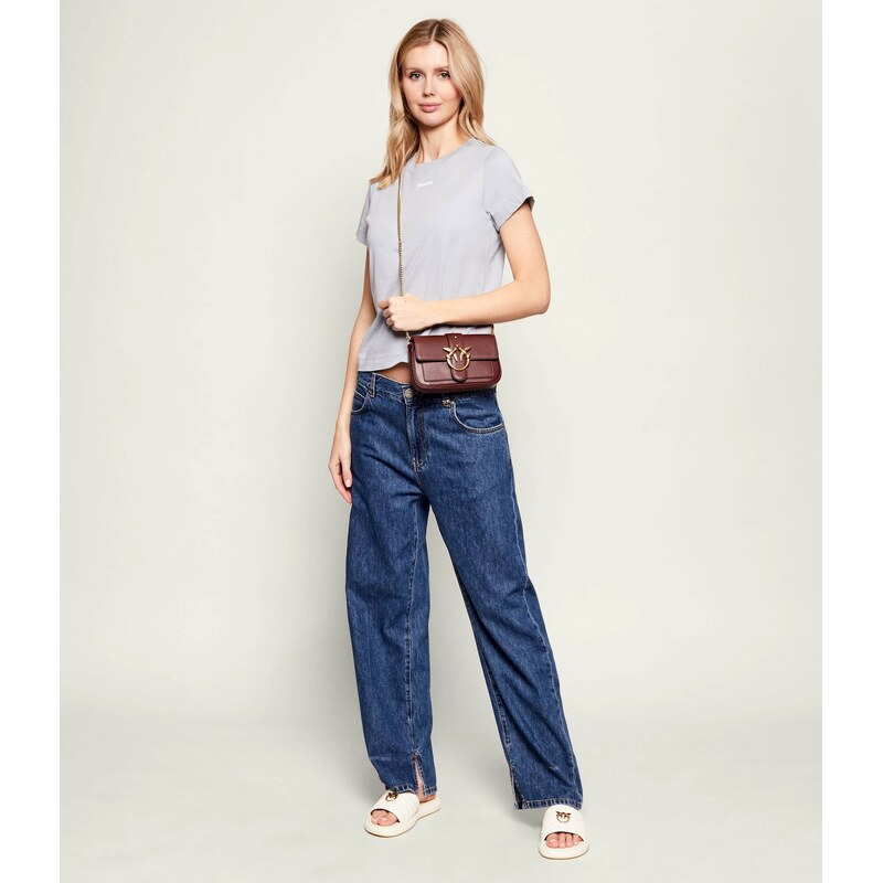 Pinko Kožená kabelka na rameno LOVE ONE POCKET
