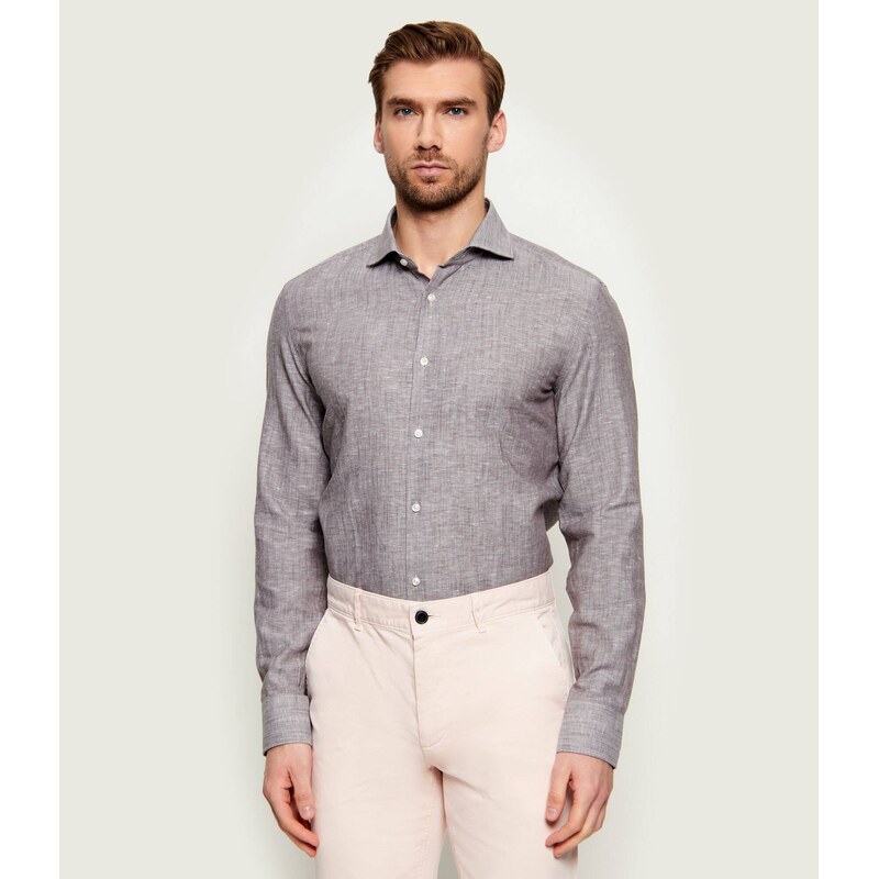 BOSS BLACK Lněná košile H-HANK-SP-B1-C1-261 | Slim Fit