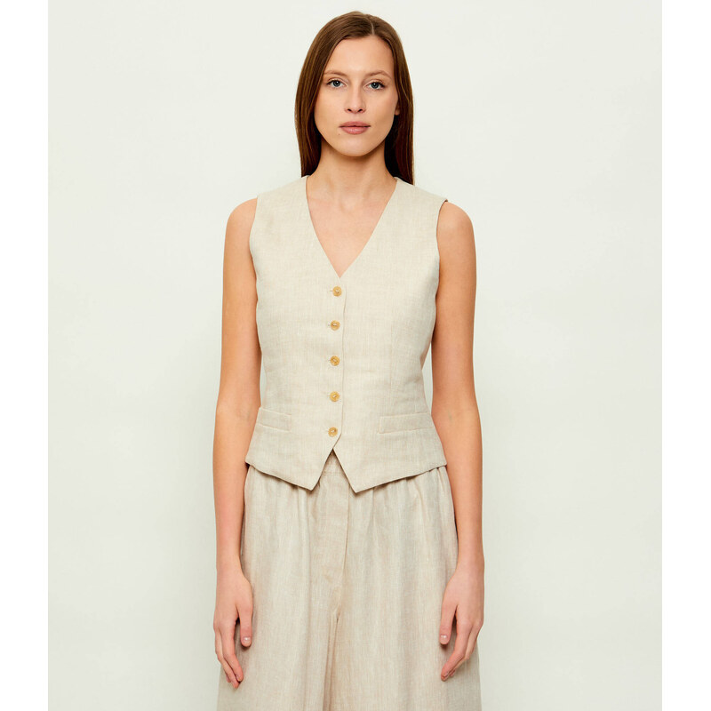 Weekend MaxMara Lněná vesta WKDPACE | Slim Fit