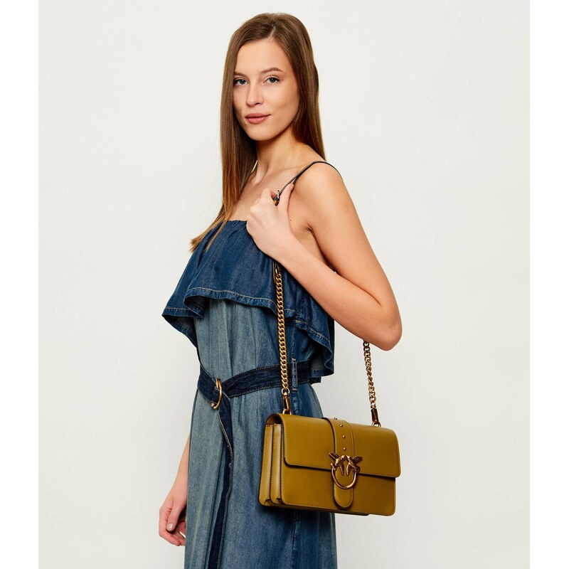 Pinko Kožená crossbody kabelka LOVE ONE CLASSIC