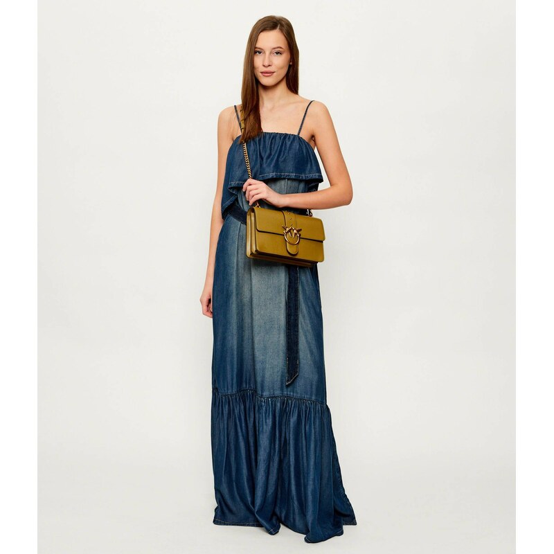 Pinko Kožená crossbody kabelka LOVE ONE CLASSIC