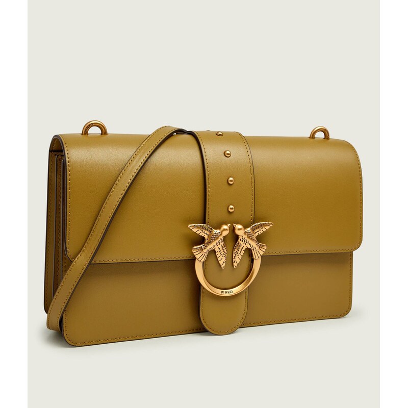 Pinko Kožená crossbody kabelka LOVE ONE CLASSIC