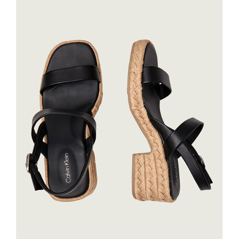 Calvin Klein Kožené sandály na klínku