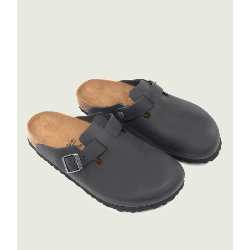 Birkenstock Kožené pantofle typu mules Boston | narrow fit