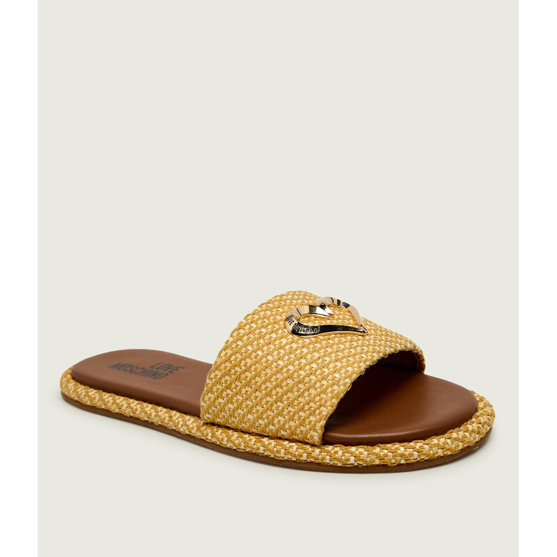 Love Moschino Pantofle s přídavkem kůže