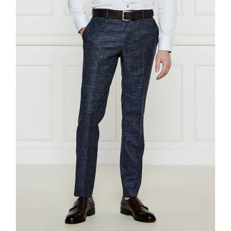BOSS BLACK Vlněné kalhoty H-Genius-251 | Slim Fit přidáním lnu