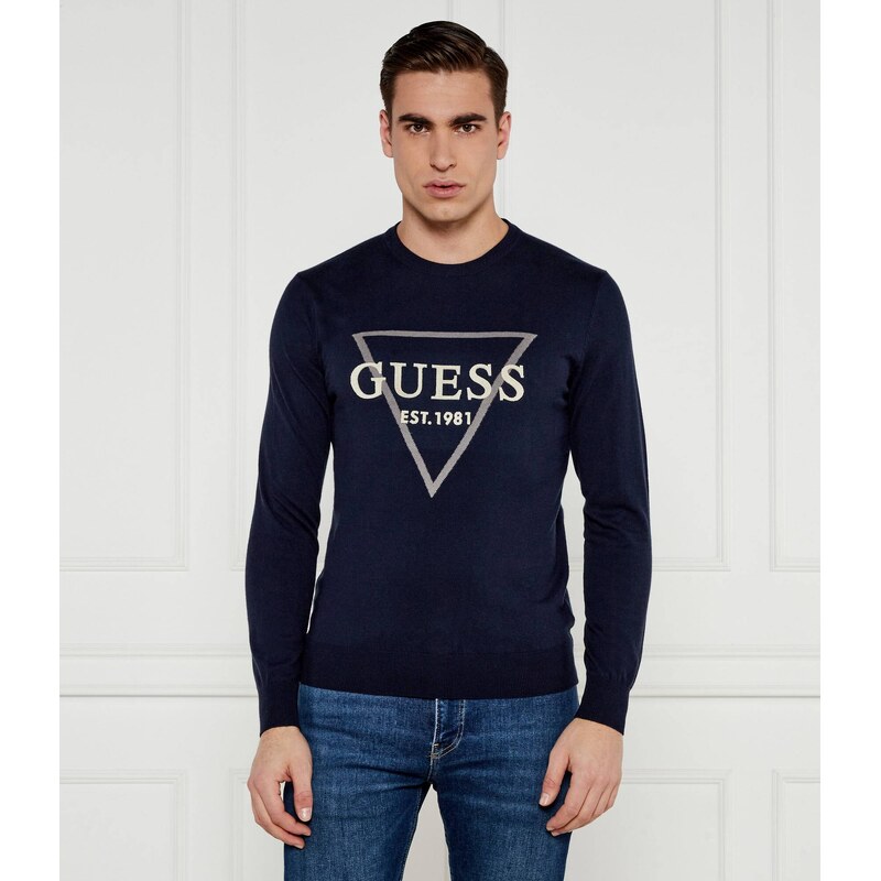 GUESS Svetr FABIAN | Regular Fit | s příměsí kašmíru