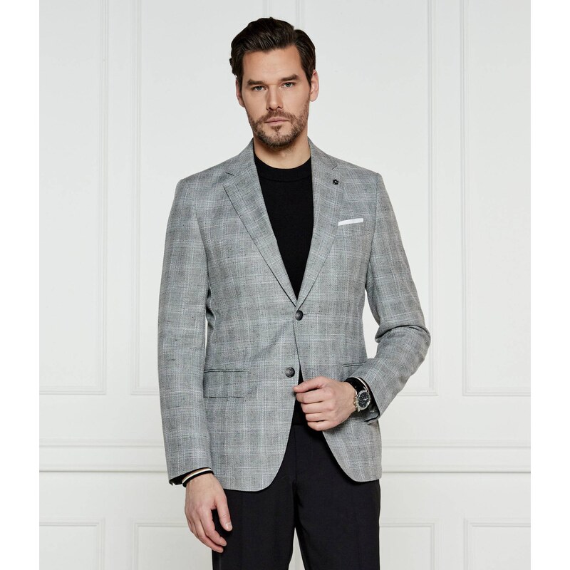BOSS BLACK Vlněná sako H-Hutson-233 | Slim Fit přidáním lnu
