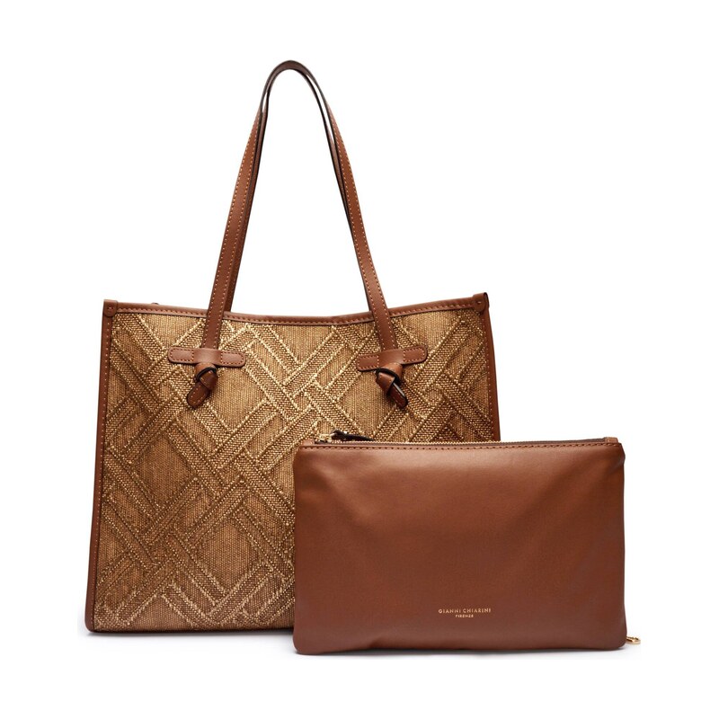GIANNI CHIARINI Kabelka shopper + váček MARCELLA s přídavkem kůže 102960061