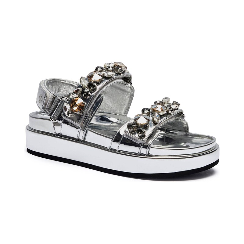 TORY BURCH Sandály KIRA EMBELLISHED s přídavkem kůže