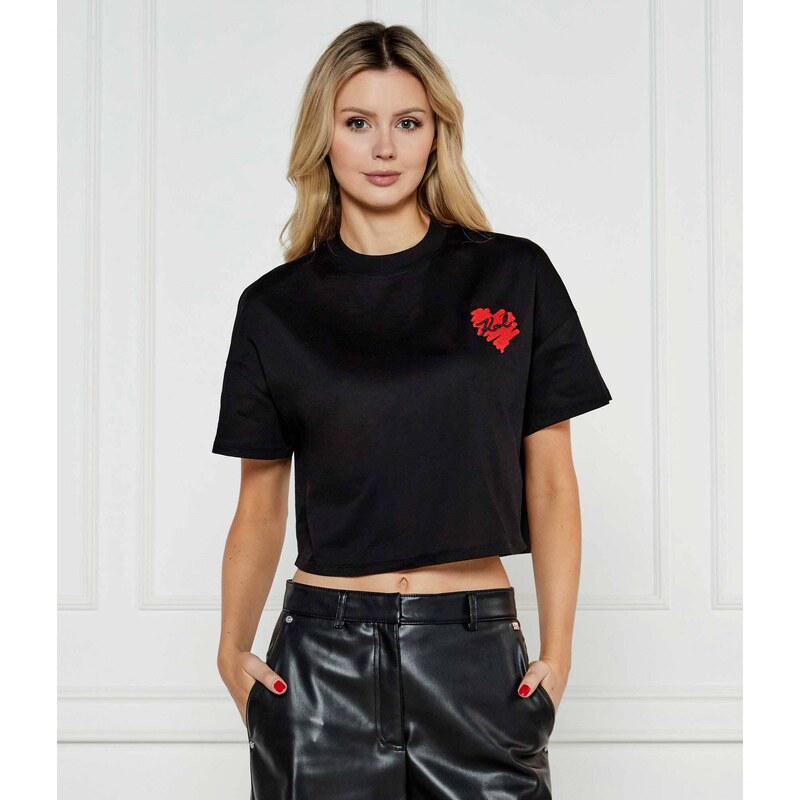 Karl Lagerfeld Tričko HEARTS | Cropped Fit