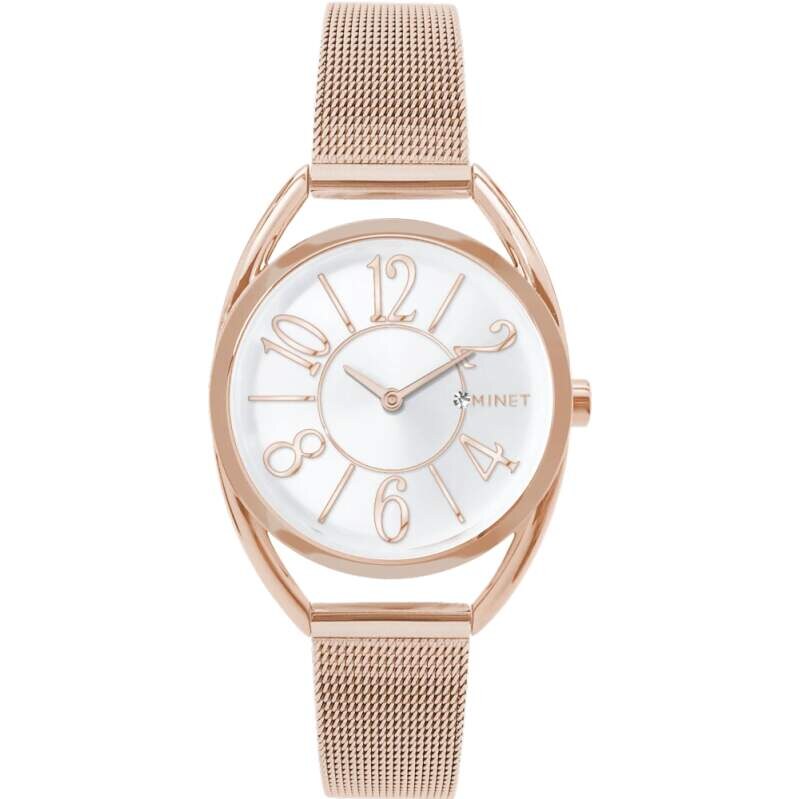 MINET Elegantní Rose gold dámské hodinky ICON PINK MESH MWL5232 115646728