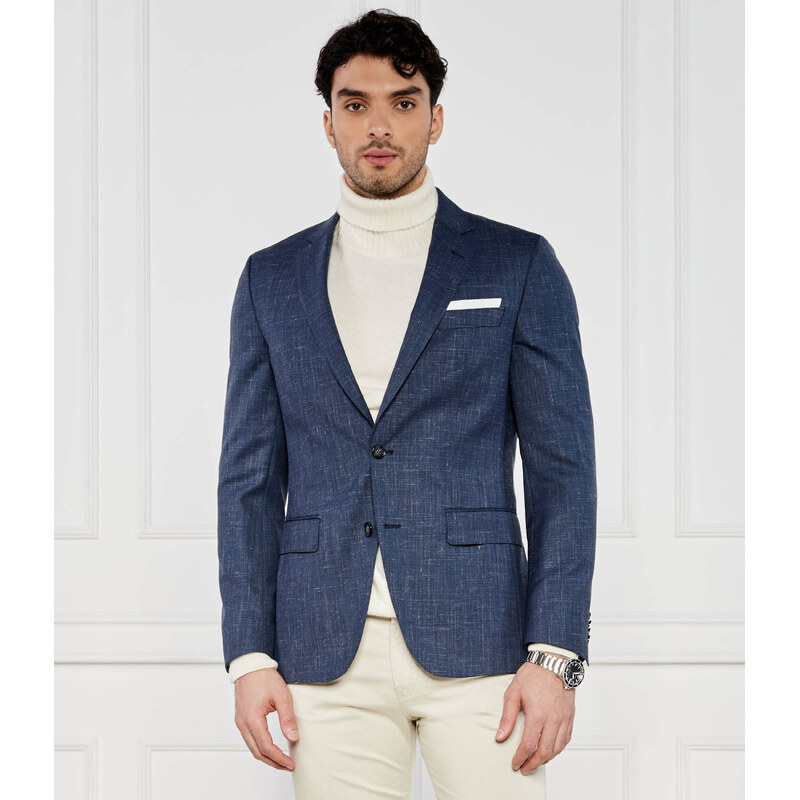 BOSS BLACK Vlněná sako Hutson | Slim Fit přidáním lnu