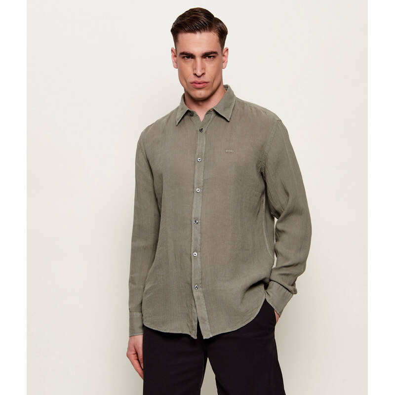 BOSS ORANGE Lněná košile Relegant_6_M | regular fit