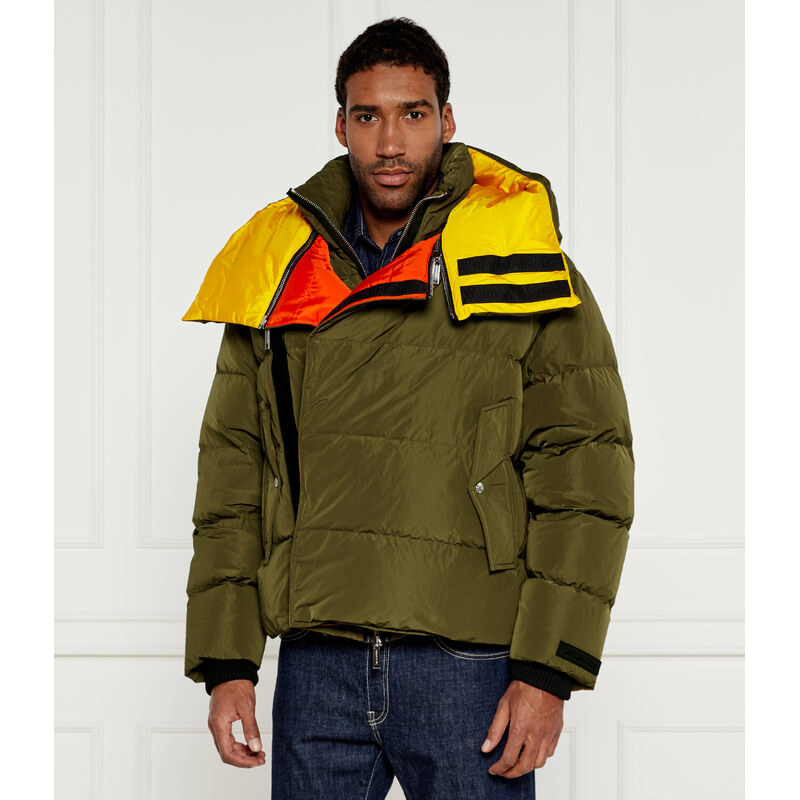 Dsquared2 péřová bunda v olivové barvě s regular fit