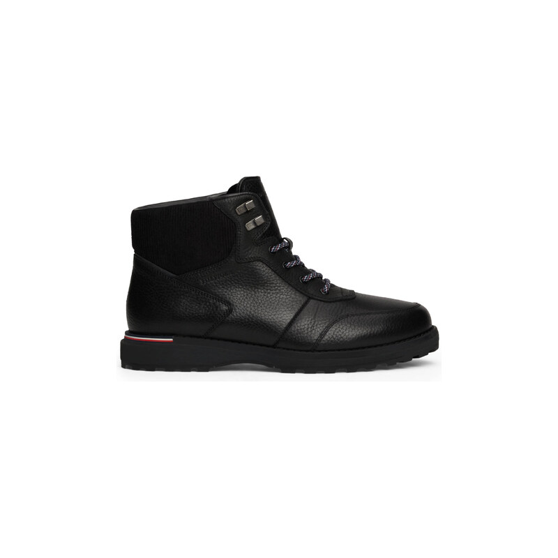 Tommy Hilfiger Kožené vysoké boty CORPORATE WARM OUTDOOR LTH