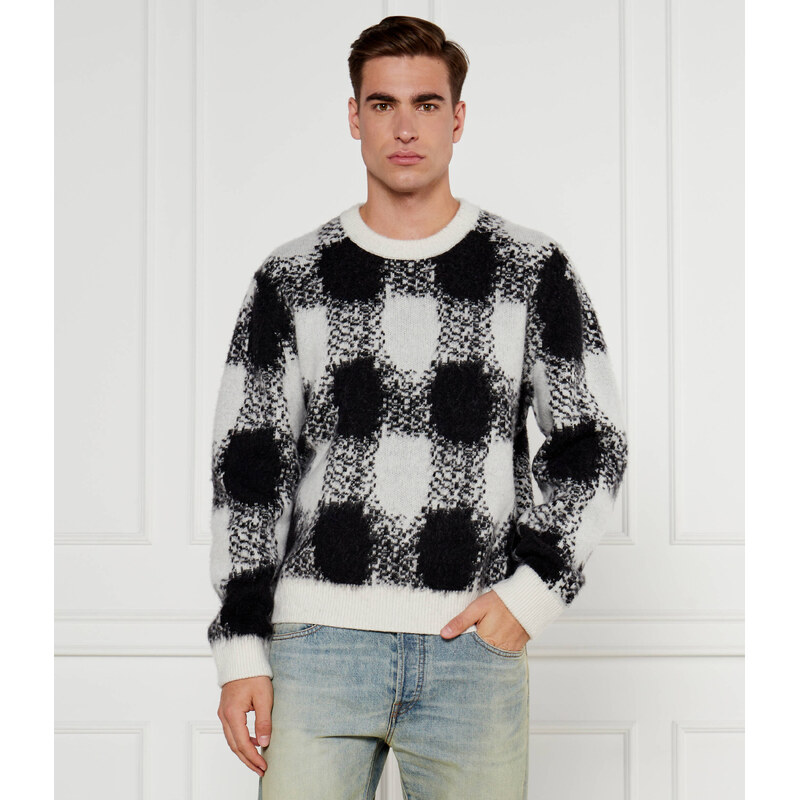 HUGO Svetr Shequer | Oversize fit | s příměsí vlny