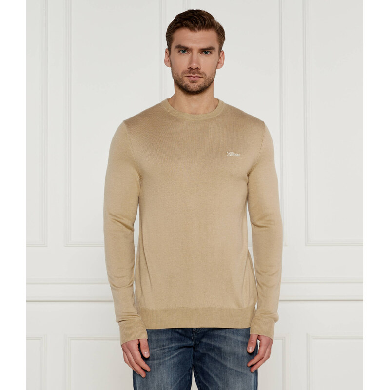 GUESS Svetr DANIEL | Regular Fit |s příměsí hedvábí
