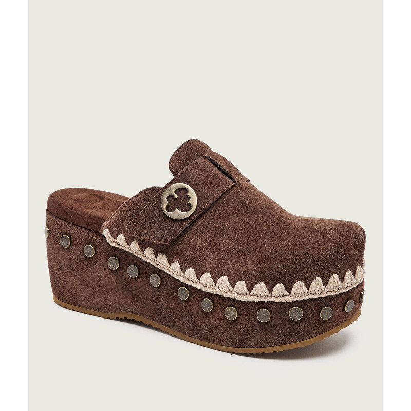 MOU Pantofle typu mules Clog plain | semiš 114421527