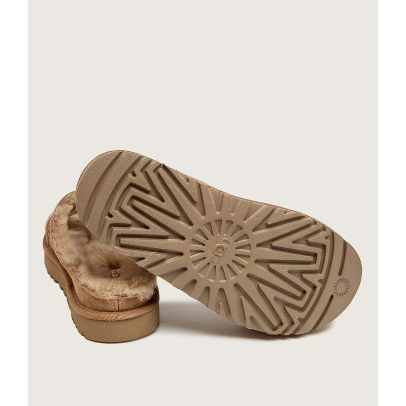 UGG Ohřívá pantofle W GREENPORT CROSS STRAP SLIDE | semiš | s přídavkem vlny