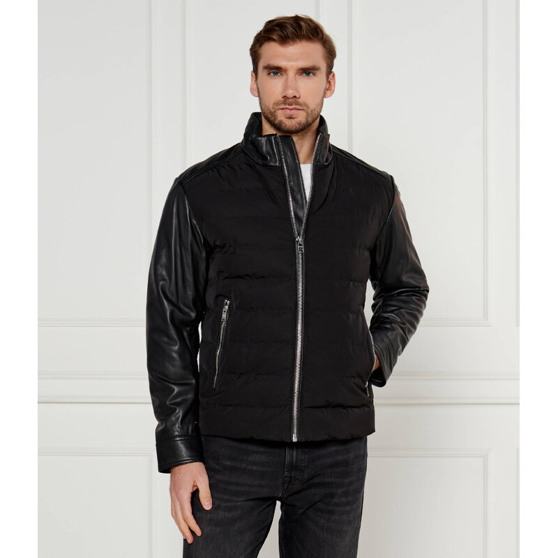 BOSS BLACK Kůžoná bunda C-Mersino | Regular Fit | s příměsí vlny