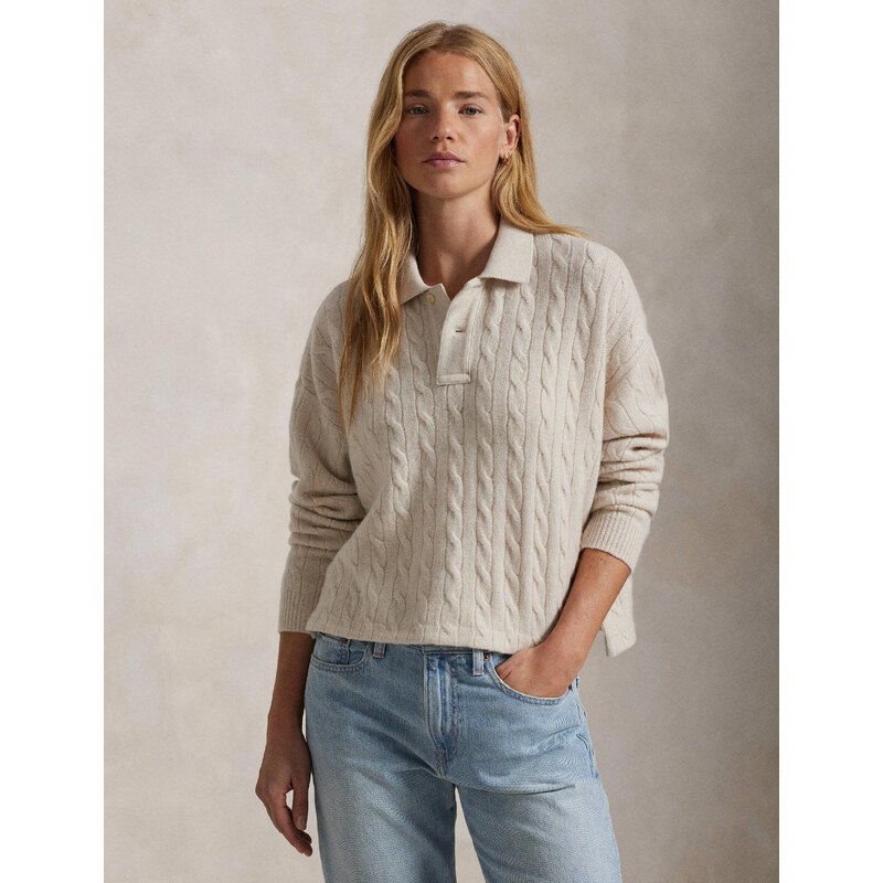 POLO RALPH LAUREN Vlněný svetr | Cropped Fit | s příměsí kašmíru