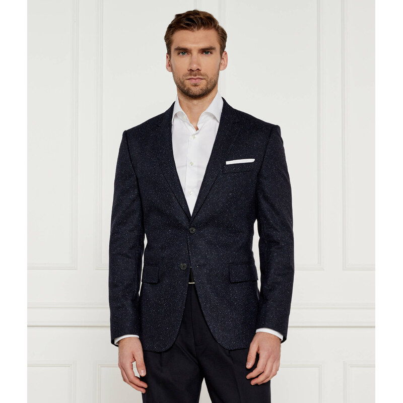 BOSS BLACK Vlněná sako H-Hutson-224 | Slim Fit |s příměsí