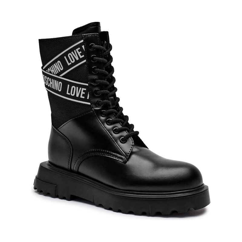 Love Moschino Kotníkové boty s přídavkem kůže