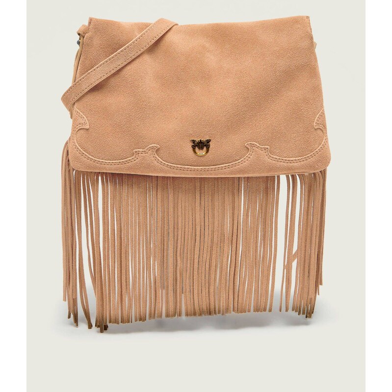 Pinko Kabelka na rameno TRIPLET MINI FRINGES | semiš
