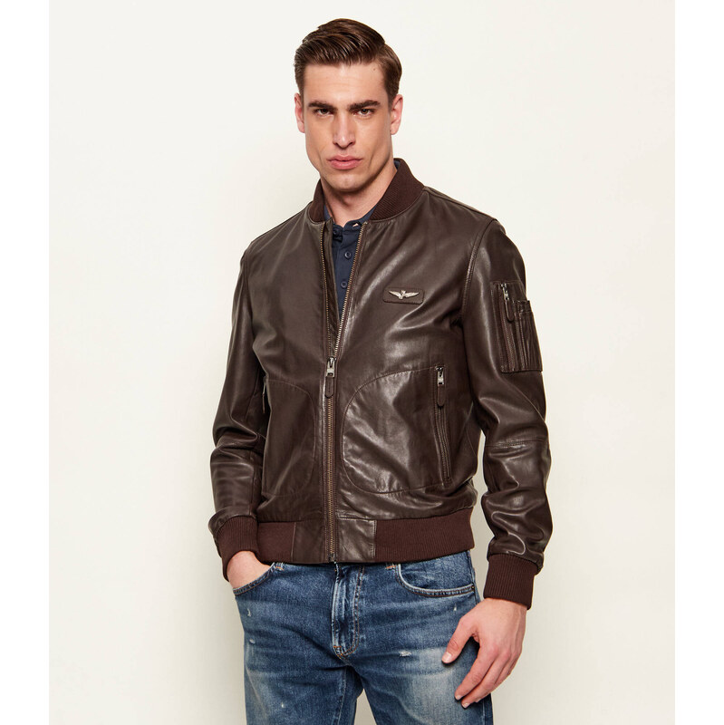 Aeronautica Militare Kožená bunda bomber | regular fit 114341736
