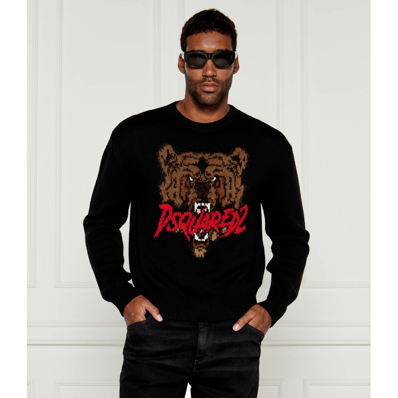 Dsquared2 Vlněný svetr | Slim Fit