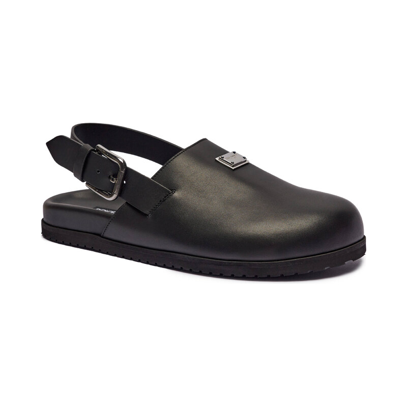 Dolce & Gabbana Kožené pantofle typu mules