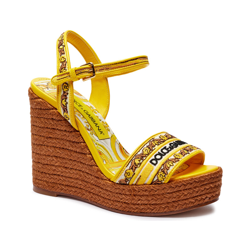 Dolce & Gabbana Kožené boty na klínku 96320162