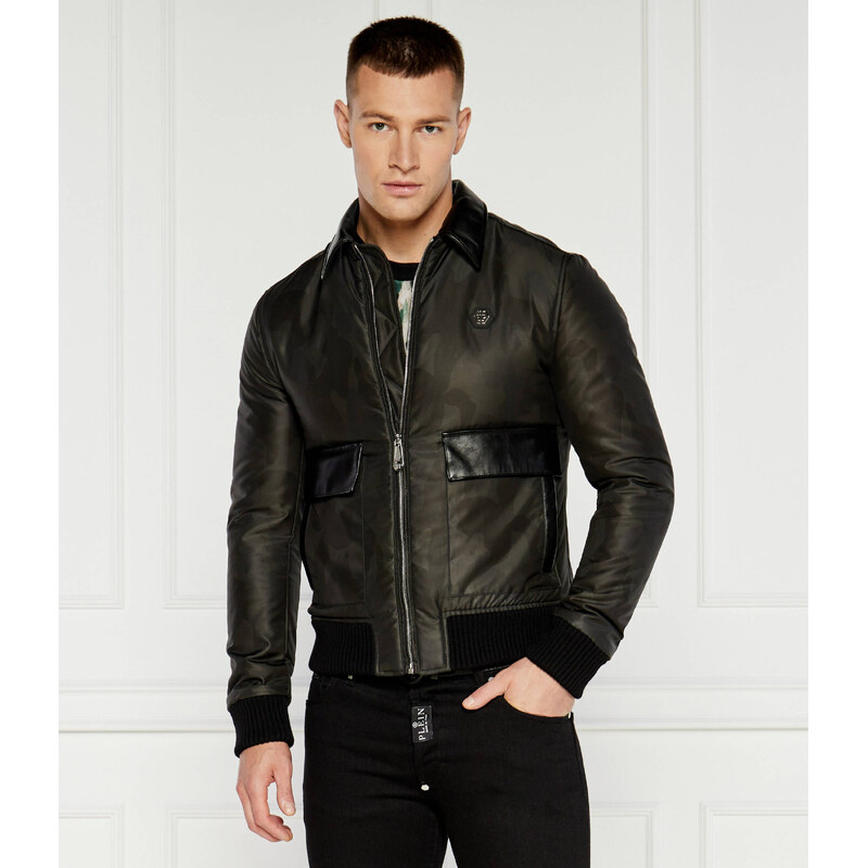 Pánská kožená bunda Philipp Plein v černé barvě