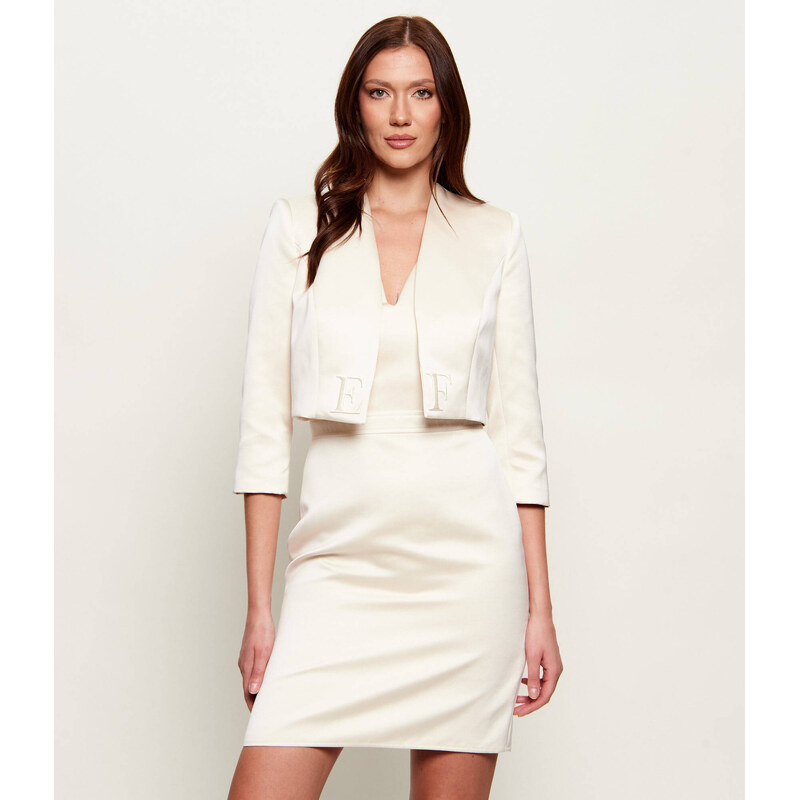 Elisabetta Franchi Saténová šaty + blejzr | regular fit